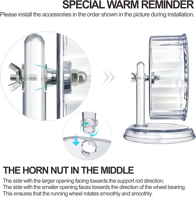 Silent Hamster Wheel, Super-Silent Hamster Exercise Wheels Accessories, Quiet Running Wheels, Adjustable Stand for Hamsters Mice Or Other Small Animals (White, Ф 8.3 inch)