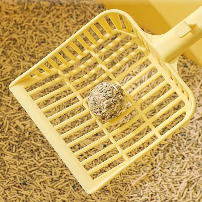 Cat Scooper for Litter Box, Cat Litter Scoop, Kitty Litter Scoop, Cat Poop Collector, All in One Litter Scoop Pet Litter Sifter (Yellow)