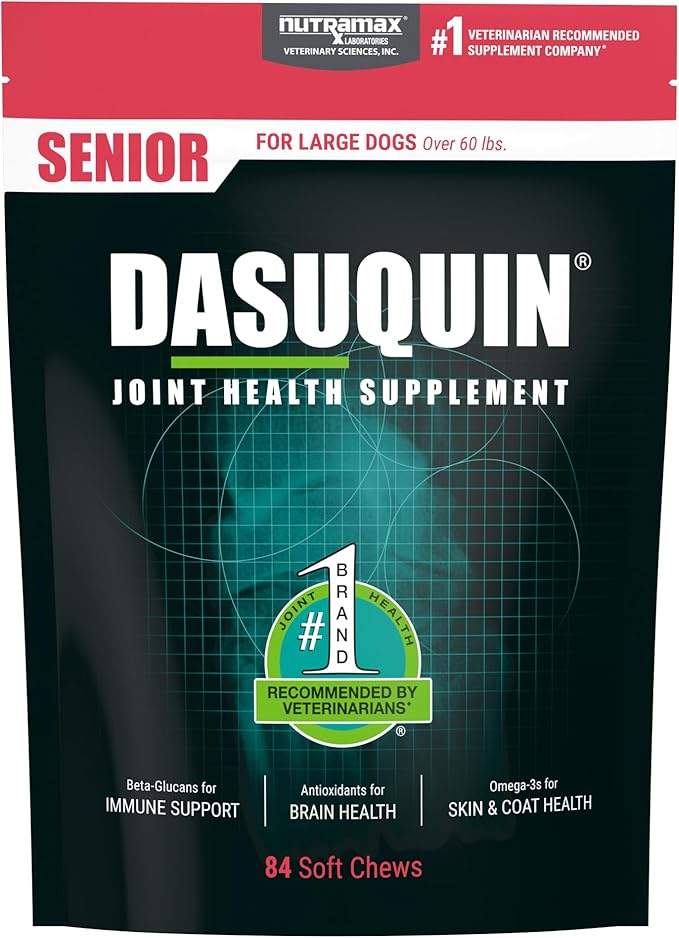 Nutramax Dasuquin Joint Health Supplement for Large Senior Dogs – for Immune Support, Skin & Coat Health, and Brain Health, 84 Soft Chews
