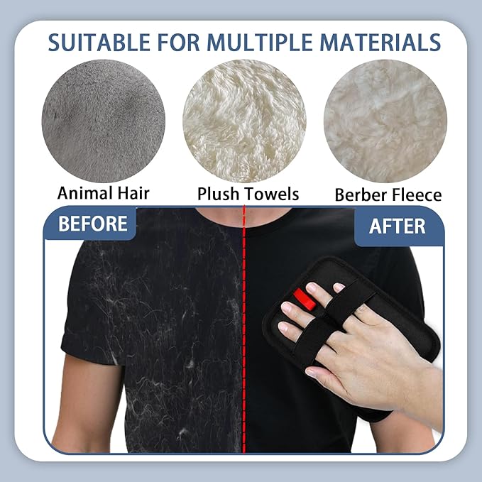 Pet Hair Remover,1 PCS Pet Hair Removal Glove,Electrostatic Gloves for Cats&Dogs,New Upgrade Efficient Grooming Gloves for Pet Hair,Reusable Animal Fur Removal Tool for Couch,Furniture,Carpet,Curtain