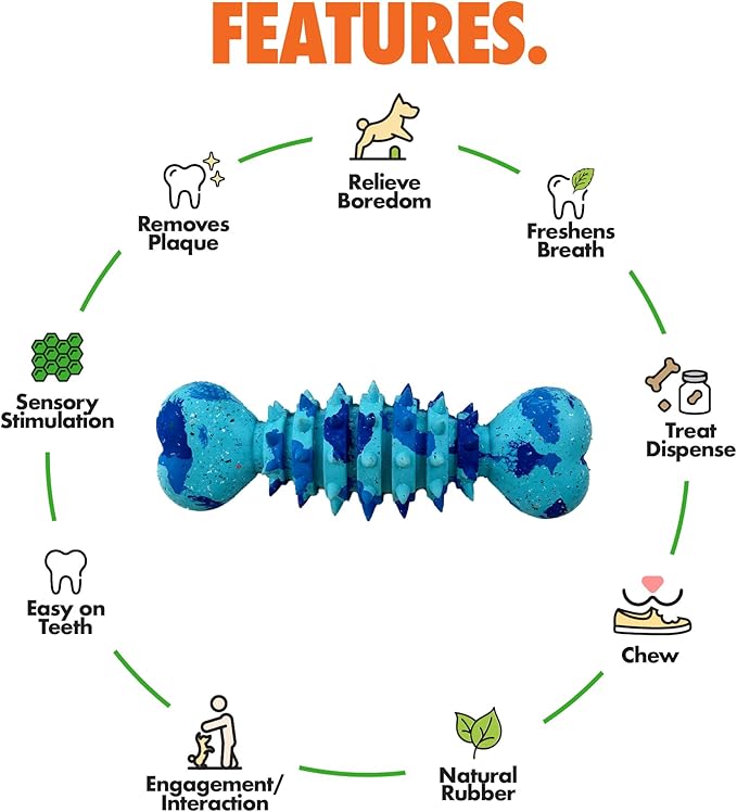 Max Fusion with Nike Grind, Arlee Spike Bone Dog Toy, Chew Toy for Play, Fetch, Tug, L