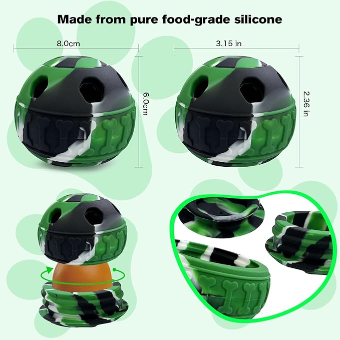 Interactive Dog Licking Toy - Freezable Fillable, Slow Feeding Puzzle Ball, Relieves Boredom and Stimulates Intelligence - This Interactive Dog Toy is Suitable for Small and Medium Breed