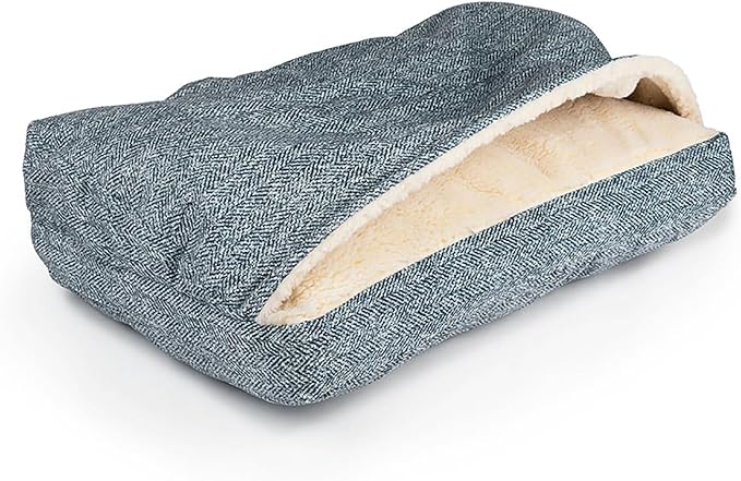 Snoozer Pet Products Luxury Rectangle Cozy Cave Dog Bed with Microsuede, Showdog Collection, Small, Palmer Indigo