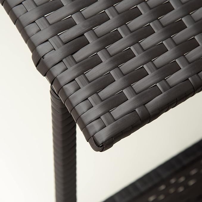 PawHut Wicker Dog House Outdoor with Canopy, Rattan Dog Bed with Water-Resistant Cushion, Raised Dog Bed for Small, Medium Dogs up to 66 lbs, 19.75" in Length, Brown Wicker, White Cushion