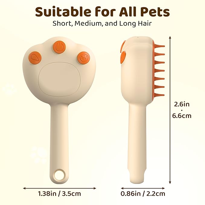 Steam Cat Brush, 6-in-1 Dog Brush Spritz Defur Comb, Steamy Skin Friendly Deshedding Grooming Tool, Suitable for Shedding & Haired Pets, Pet Supplies Accessories,Yellow