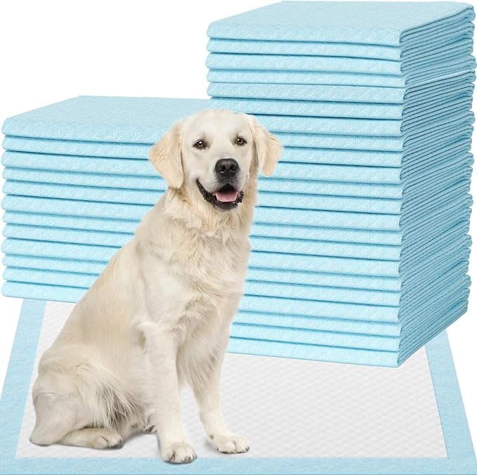 IMMCUTE Puppy Pee Pads 30x28 Inch, 50 Count - Extra Large Super Absorbent Puppy Training Pads with Double Leak-Proof Layer, Thick Disposable Potty Pads for Dogs & Pets Indoor & 0utdoor Use