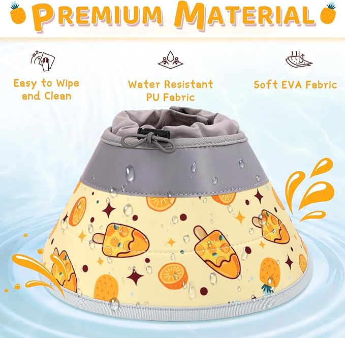 Cat Cone Collar Soft to Stop Licking, Adjustable, Foldable Lightweight Kitten Cones After Surgery Recovery for Cats & Kittens, Cat Cone Alternative (Orange, L)