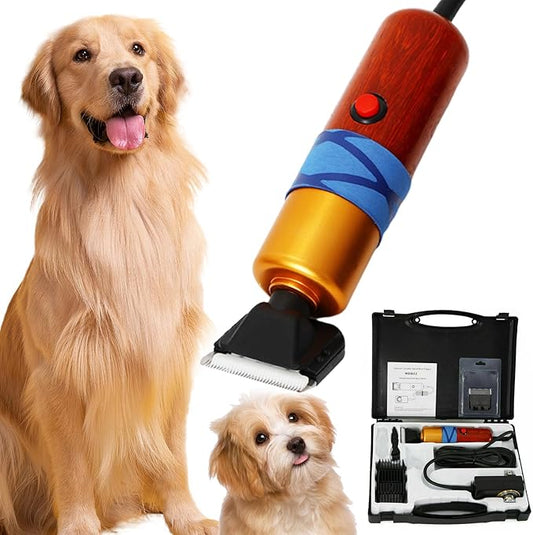 Dog Shears,Plug-in Electric Pet Shaving and Grooming Kit,200W 10ft Sheep Shears Includes 2 Blades, Low Noise & Vibration Design for Dogs Cat Goat,Perfect Dog Clippers for Families with Pets