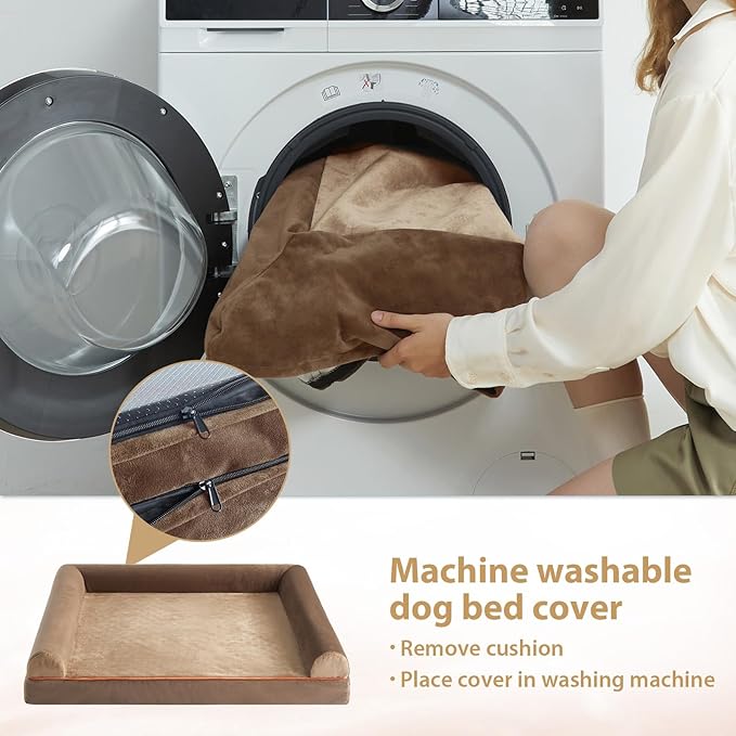 BFPETHOME Washable Dog Bed for Extra Large Dogs - Orthopedic, Waterproof, Nonskid, Egg-Crate Foam Pet Sofa