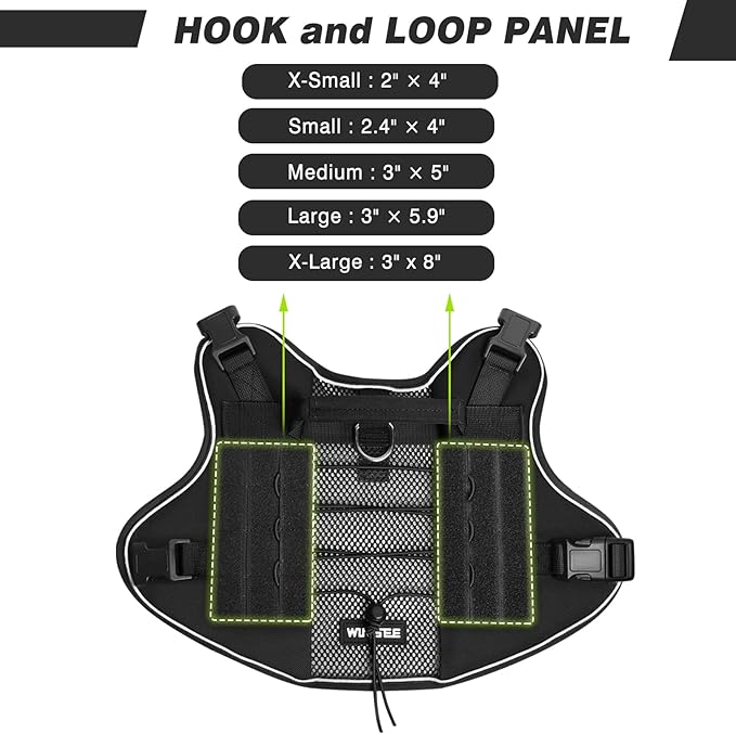 WINSEE Service Dog in Training Mesh Harness with 10 Pet Patches, Soft Air Mesh Breathable Tactical Dog Molle Vest, Reflective Military Pet Vest for Walking Hiking for Small Dogs
