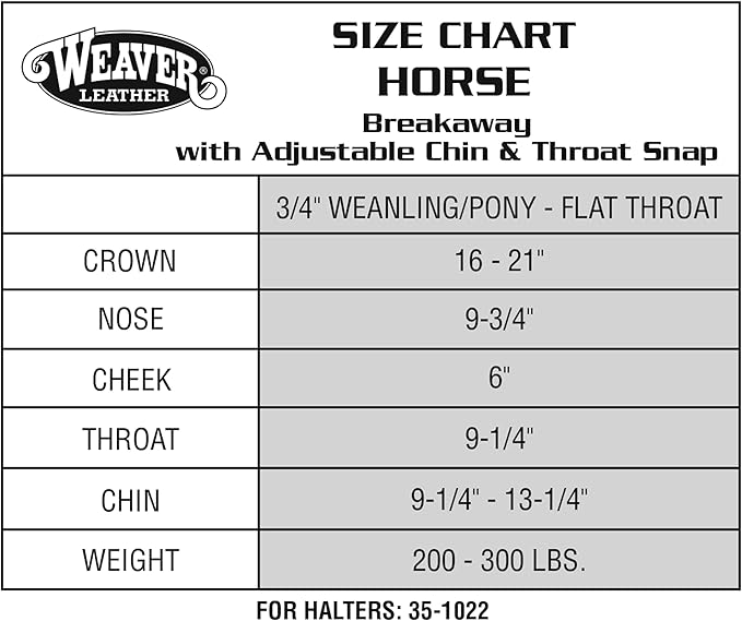 Weaver Equine Breakaway Horse Halter, Supple Leather Crown, Adjustable Chin & Throat Snap Halters for Horses, Equine Tack,Pony Size, Black