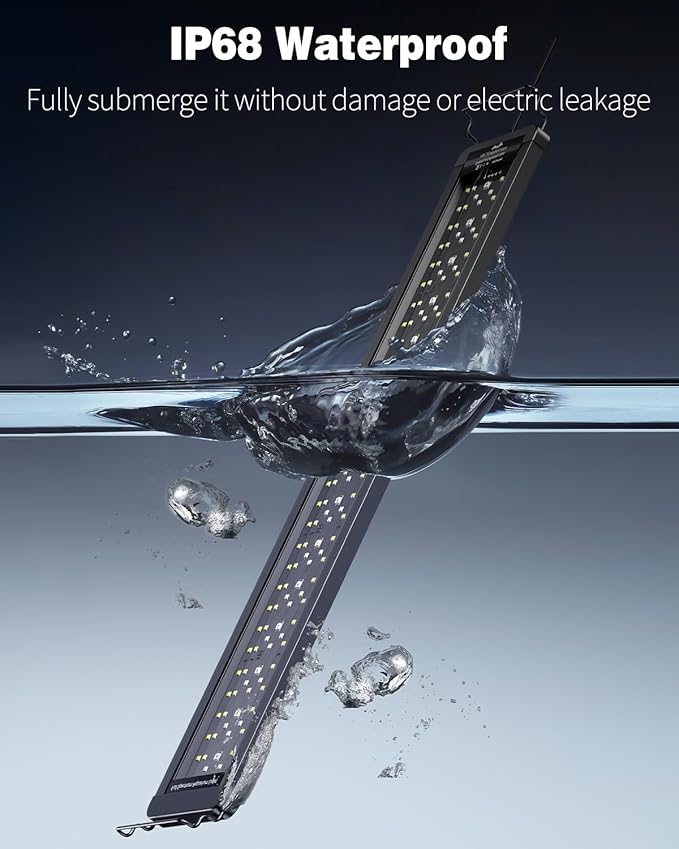 Pawfly 24W Aquarium LED Light for 30" to 36" Tanks 24/7 Extendable Fish Tank Light with Full Spectrum IP68 Waterproof with D/N Mode Single Color Effects Timer and Adjustable Brightness