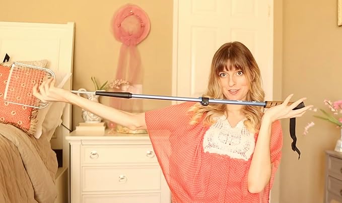 Sand Dipper Cat Poop Scooper & Chicken Poop Scooper - Rugged Big 6" Square Stainless Steel Long Handle for Home Kitty Litter Scoop & Farm Chicken Coop Scooper (Mid-Adjustable)