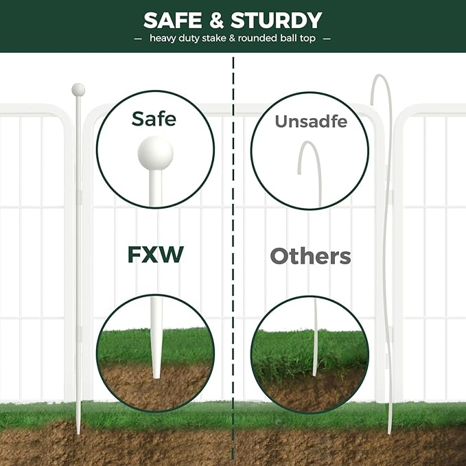 FXW Rollick Unleashed Dog Playpen for Indoor, Yard, RV Camping, 24 inch 32 Panels for Small and Puppy Dogs, White│Patented