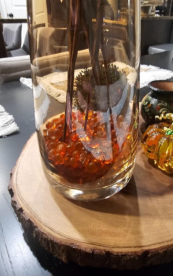 Glass Stones, 0.85LB/385g Orange Aquarium Gravel Rocks, Orange Pebbles for Fish Tank, Sea Glass for Vase Filler Craft