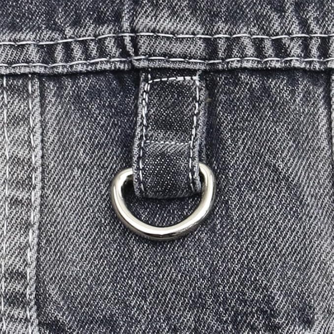 Puppy Clothes for Small Dogs Boy,Classic Western Denim Dog Coat,Dog Jeans Jacket with Leash D-Ring,Pet Cat Costumes,Cooling Harness Vest for Walking (Black, XX-Large)