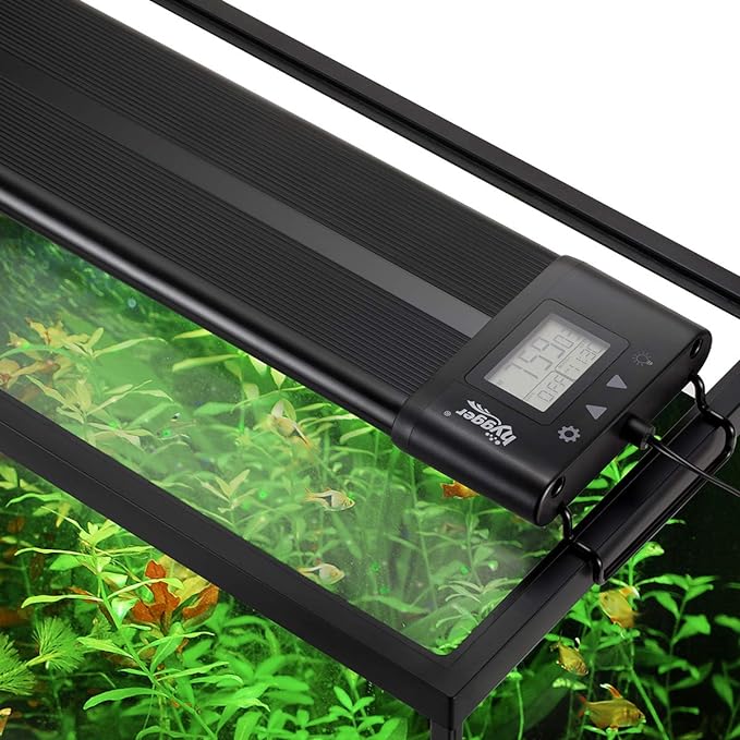 hygger Auto On Off LED Aquarium Light 18-24 Inches Dimmable 7 Colors Full Spectrum Fish Tank Light Fixture for Freshwater Planted Tank Build in Timer Sunrise Sunset
