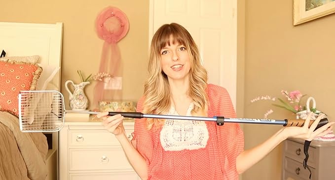 Sand Dipper Cat Poop Scooper & Chicken Poop Scooper - Rugged Big 6" Square Stainless Steel Long Handle for Home Kitty Litter Scoop & Farm Chicken Coop Scooper (Mid-Adjustable)