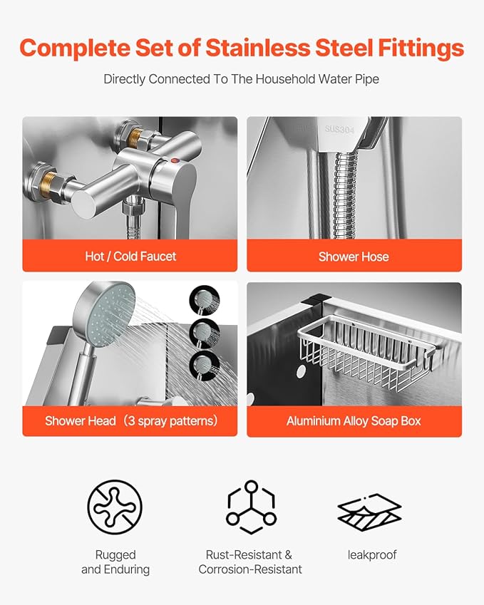 VEVOR Electric Lift Dog Washing Station, 50 inch Professional Stainless Steel Pet Grooming Tub w/PE Water Filter Board, Faucet & Showerhead Dog Bathtub Washing Sink for Multiple Pets (Right Door)