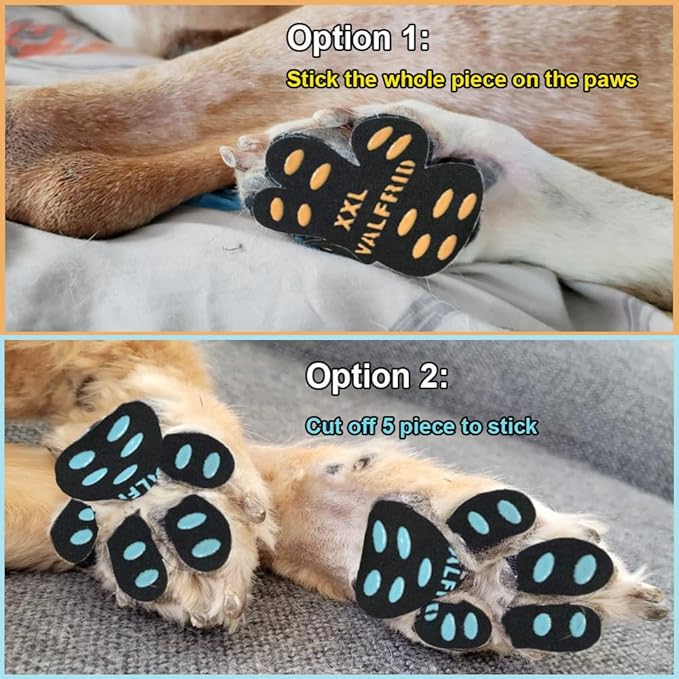 Dog Paw Pads Anti-Slip Paw Protector,15 Sets-60 Pads Keeps Dogs from Slipping On Hardwood Floors,Traction Control Non-Skid Stronger Adhesive for Senior Dogs and Weak Paws Multicolor S