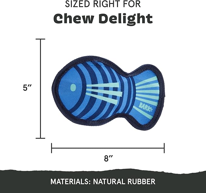 Barkbox Super Chewer Rad Herring Hard Core Toy with Rip Away Plush for Aggressive Chewers, Medium