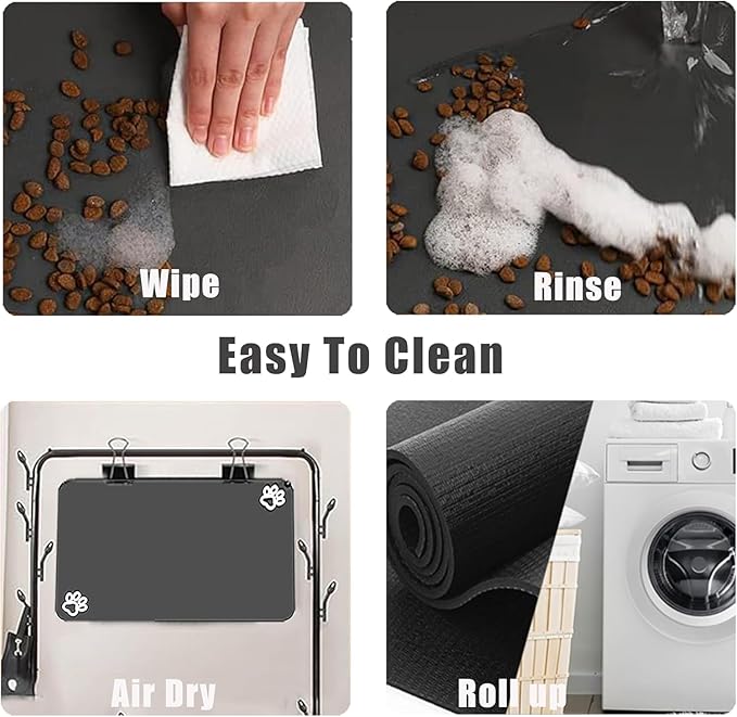 Large Boho Dog Cat Food Mats for Floors, Absorbent Dog Bowl Mat for Food and Water Dispenser Mat, Quick Dry Pet Supplies(Vintage Red, 36'' x 16'')