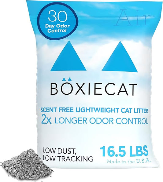 Boxie® Unscented 30 Day Natural Odor Control Cat Litter, 16.5lb Lightweight Plant Based Kitty Litter