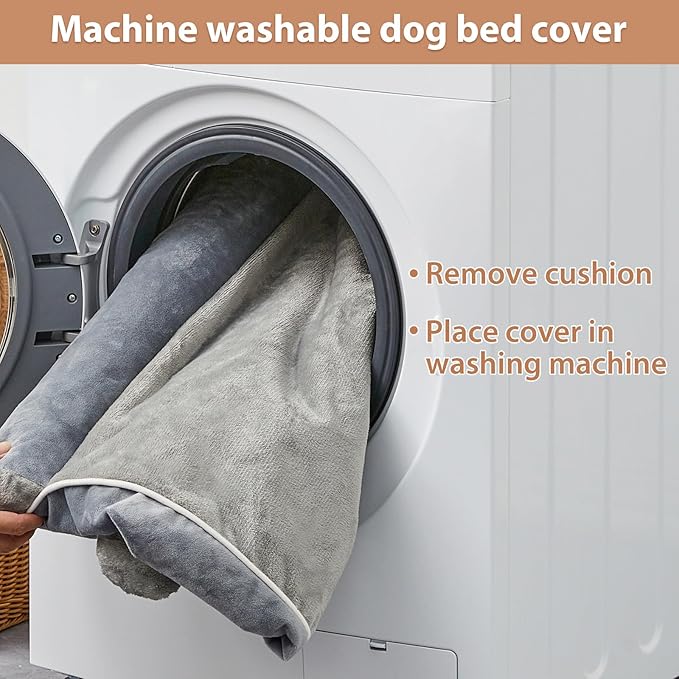BFPETHOME Washable Dog Beds for Extra Large Dogs, Orthopedic Dog Bed Extra Large, Big Dogs Couch with Removable Washable Cover, Waterproof Lining and Nonskid Bottom, Egg-Crate Foam Pet Sofa