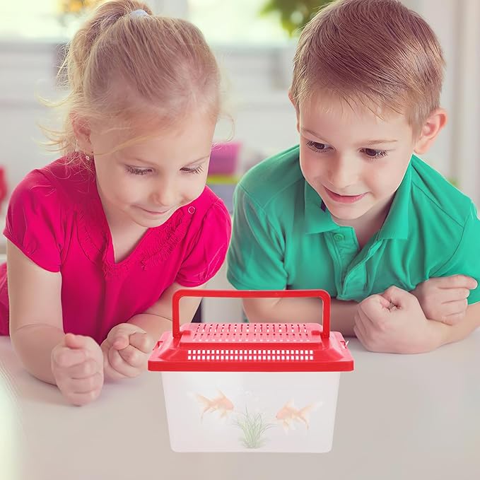 Plastic Turtle Fish Tank Critter Keeper Plastic Terrarium Portable Aquarium Tortoise Living Tank Turtle Holder Hermit Crab Cage Hamster Tank Reptile