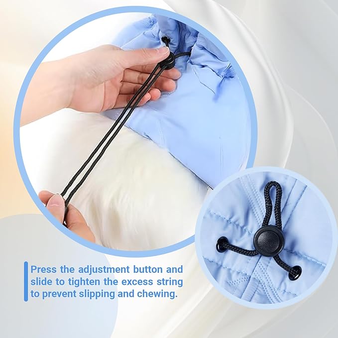 Cat Recovery Collar, Soft Adjustable Cone for Cats and Kittens, Lightweight Waterproof Elizabethan Collar for After-Surgery Care, Prevent Licking and Scratching, Neck Protector for Pets（Light Blue,M）