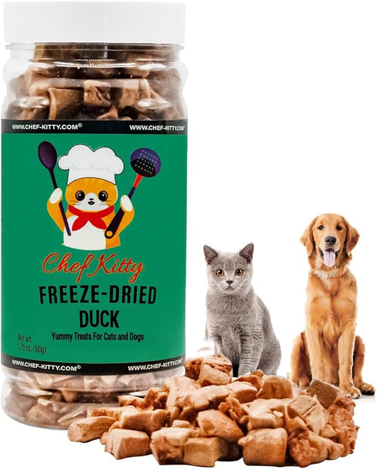 Freeze-Dried Duck Treats for Cats & Dogs – 100% Human Grade, Single Ingredient, High-Protein, Healthy Snack – No Additives or Preservatives – 1.5oz - Inspected & Tested in USA