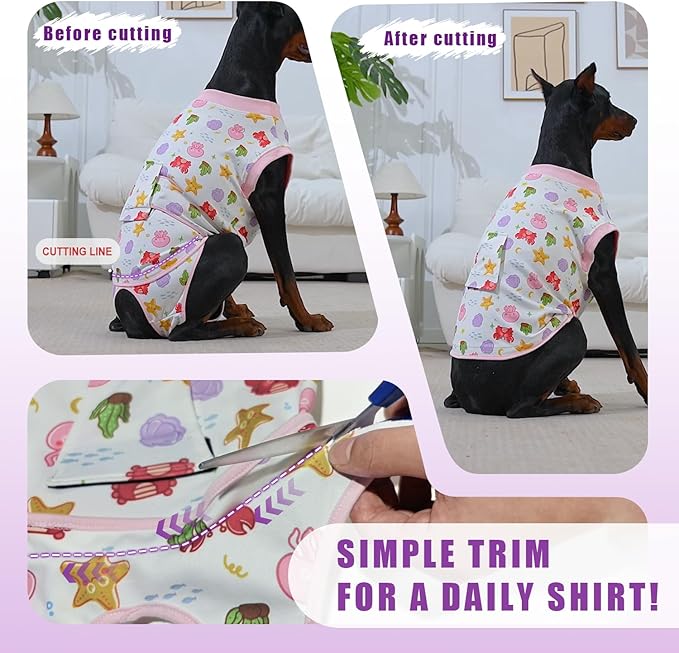 Recovery Suit for Dogs After Surgery, Professional Dog Surgical Suit for Female Spay, Male Neuter, E-Collar & Cone Alternative Dog Onesie for Abdominal Wounds Skin Disease, Purple, XXL