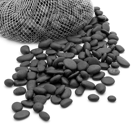 Royal Imports 2LBS River Rocks Decorative Ornamental Pebbles, Garden Landscaping Stones, Gravel Filler for Plants, Vases, Succulents, Home Decor, Aquariums, Crafting, Animal Habitat - Small Black