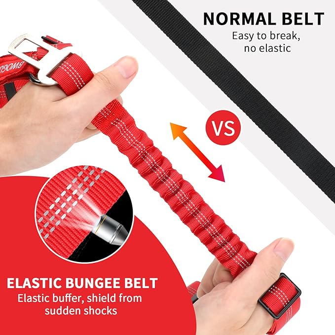 BWOGUE Pet Dog Cat Seat Belt Reflective Car Dog Headrest Restraint Leash Elastic Buffer Bungee Adjustable Tangle-Free Safety Leads Vehicle Seatbelt Harness for Small, Medium and Large Dogs (1 Pack)