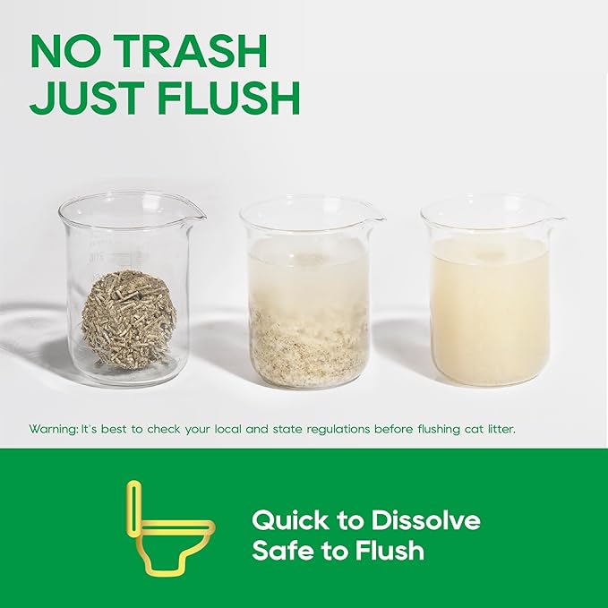 HoneyCare Tea Cat Litter | Natural Plant-Based Formula | Long-Lasting Odor Control | 99% Dust-Free & Low Tracking | Flushable Cat Litter | 6-lbs