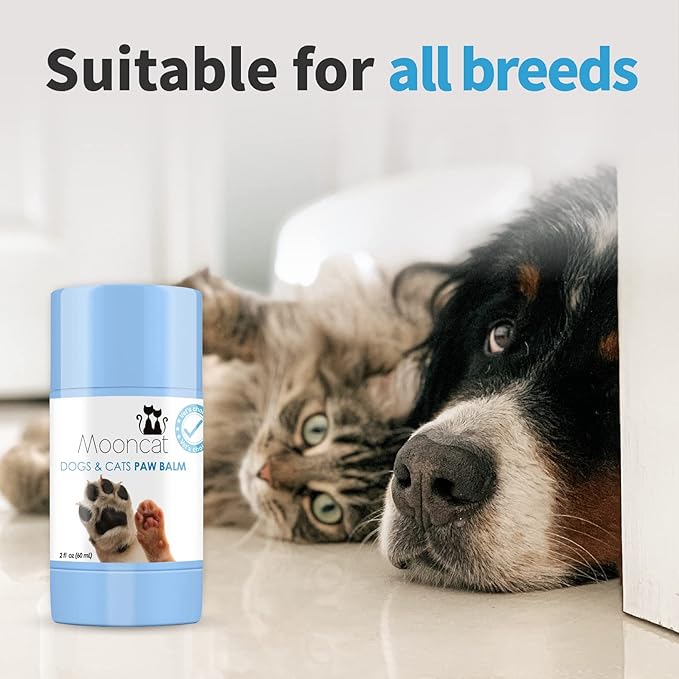 Mooncat Cat Paw Balm – Cat-Specific Paw & Nose Moisturizer for Dry Cracked Pads, Fast Absorbing Lick Safe Natural Botanical Care, Non Greasy Fragrance Free Protection & Repair - 2oz (60ml)