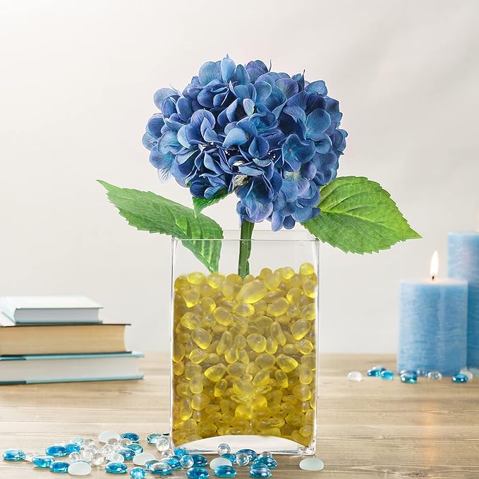 Sea Glass Stones - 0.9LB Yellow Frosted Glass Pebbles Gemstones - Perfect for Aquarium Rocks, Fish Tank Gravel, Vase Fillers, DIY Crafts, and Home Decor