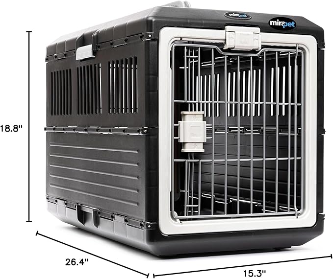 USA Pet Carrier & Crate 26" - Premium Collapsible Design for Medium Cats and Dogs - Portable Kennel for Indoor/Outdoor Use - 360-Degree Ventilation & Hard Plastic Wall Protection