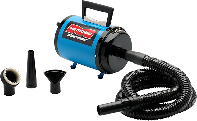 METROVAC AFTD-3: Air Force Commander 2-Speed Dryer - Blue | 4.0 HP | Professional Pet Grooming Blower | Made in USA