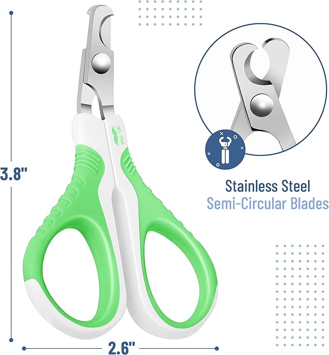 Mr. Pen Cat Nail Trimmer, Spring Green & White, Cat & Dog Nail Clipper