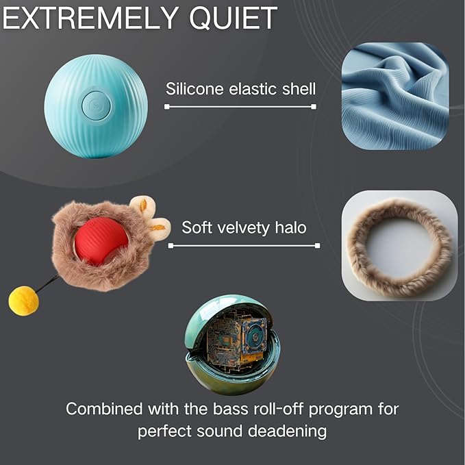 Interactive Cat Toys for Indoor Cats, Fast Rolling Ball in Play Mat, Automatic Moving Cat Ball in Pouch, Stimulate Your Cat's Nature, 28 Inch cat Toys (Square)