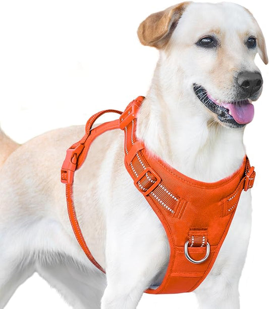 No Pull Dog Harness, Reflective Puppy Vest for Small Medium Large Sized Dog(Orange,XS)