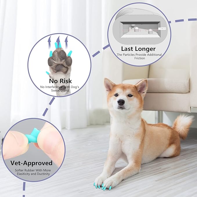 Nail Grippers for Dogs - Dog Anti Slip, Toe Grippers for Senior Dogs, Stop Sliding on Hardfloor, Two Ways of Use, Dog Paw Protector, Increase Traction, Reduce Pain & Struggle (45PCS/Pack)