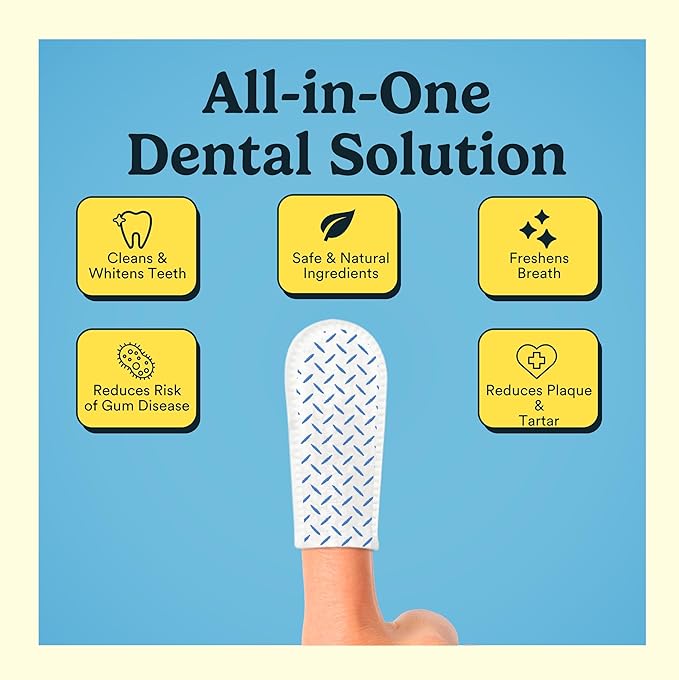 Jasper Dog Dental Wipes, Dog Finger Toothbrush Disposable, Tooth Brush Cleaning Wipes, Pet Teeth Cleaning Dental Care, 60 Count, Coconut