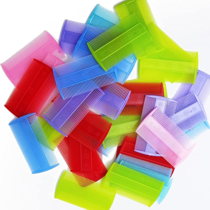 NSBELL 20PCS Comb for Cats, Lice Comb for Dogs, Double Sided Cat Comb for Short Hair of Pets or Humans (Assorted Colors)