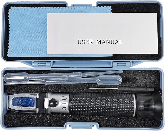 Salinity Refractometer for Seawater and Marine Fishkeeping Aquarium 0-100 PPT with Automatic Temperature Compensation