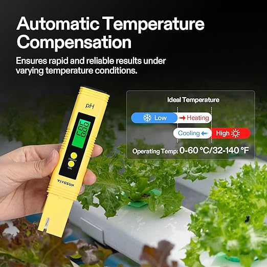 VIVOSUN Digital pH Meter, 0.01pH High Accuracy Pen Type pH Tester for Hydroponics, Household Drinking, Pool and Aquarium, UL Certified