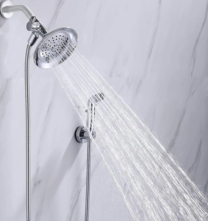 G-Promise Dog Shower Sprayer Attachment for Fast and Clean Pet Showering, Multifunctional Shower, Metal Diverter, 118 Inch Extra Long Hose, No Drill Hook, Dog Washing-Bathroom (Chrome)