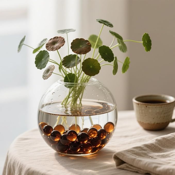 0.96LB Glass Beads Vase Filler Aquarium Gravel Decor Flat Glass Marbles Gems Pebbles Fish Tank Rocks Home Decorative Art Craft - Amber