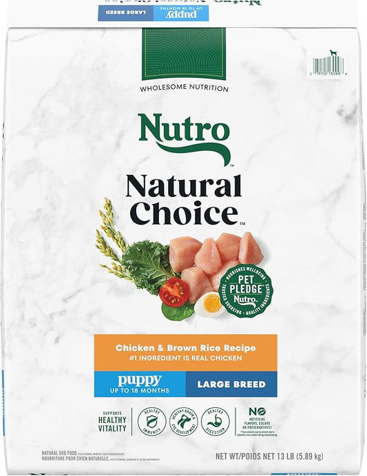 Nutro Natural Choice Large Breed Puppy Dry Dog Food, Chicken and Brown Rice Recipe, 13 lbs.